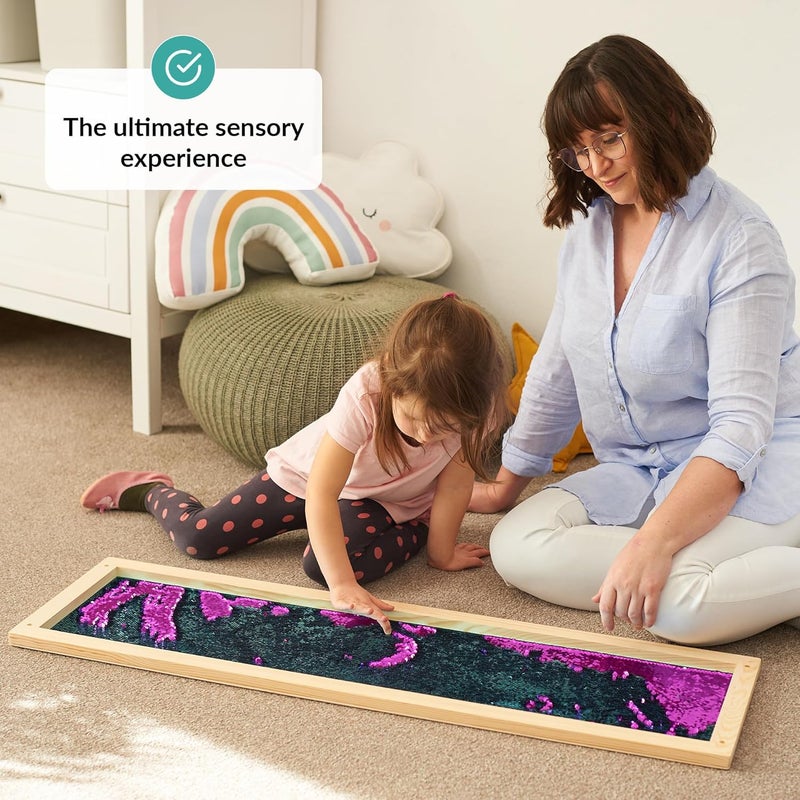 ODOXIA Sequin Sensory Wall Frame | Sensory Wall Sequin Flip Fabric for Kids | Daycare and School And Room Board - Image 3